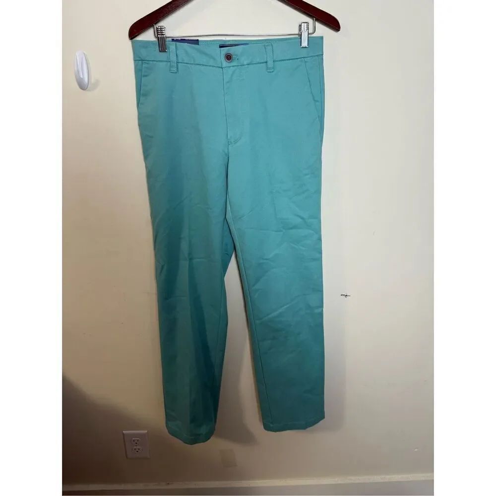 IZOD Men's Performance Stretch Straight Fit Flat Front Chino Pant Sport Flex Wai